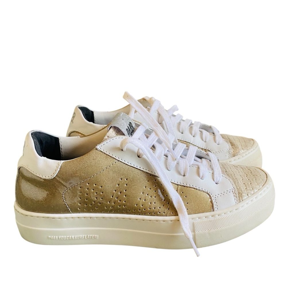 P448 PLATFORM Tan Patent Leather Sneakers